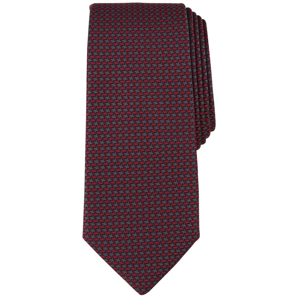 Alfani‎ Mens Tie One Size Grey Textured Acton Mini Micro-Geometric Necktie NWT